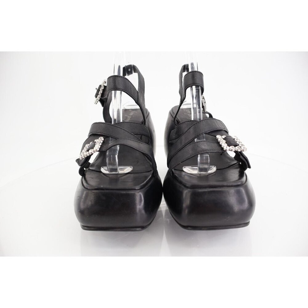 Free People Brooklyn Ankle Strap Platform Sandal Women Size 11 Black Chunky - Picture 3 of 16
